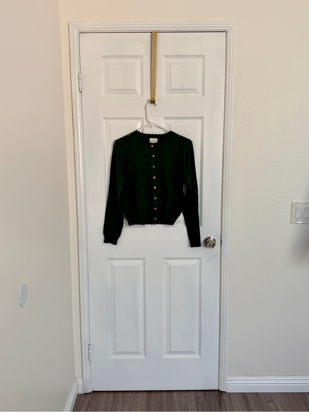 Wool-Blend Dark Green Cardigan Jacket